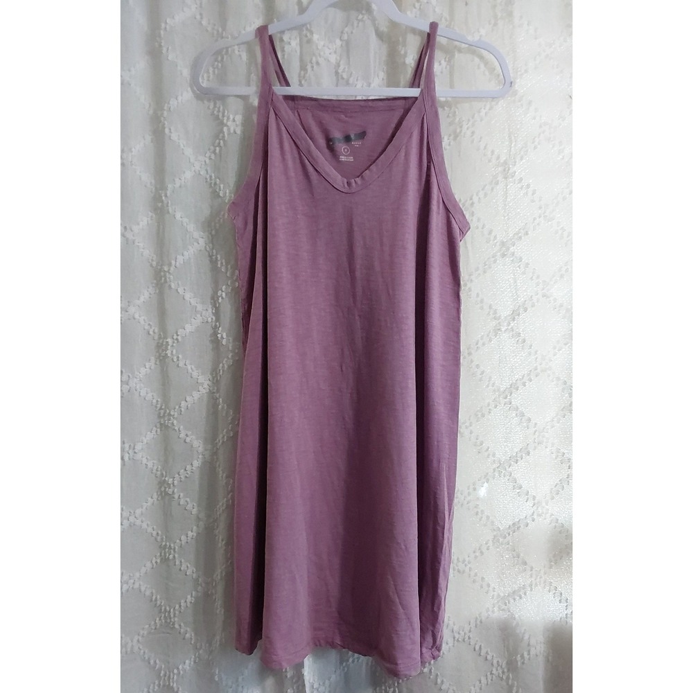 Sonoma Goods For Life Womens Small Mauve V-Neck Spaghetti‎ Strap Knit Mini Dress